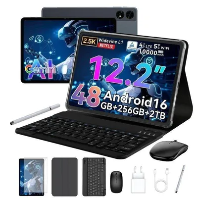 Tablet BESTTAB T60 4G 12,2" 48GB 256GB Grau mit Teclado und Stylus Pen