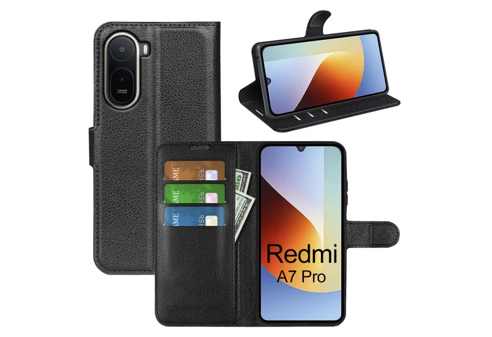 betterfon Handyhülle für alle Xiaomi Klapphülle Flip Case Wallet Case in, 3 Kartenfächer, Magnetverschluss & Standfunktion im Lederlook
