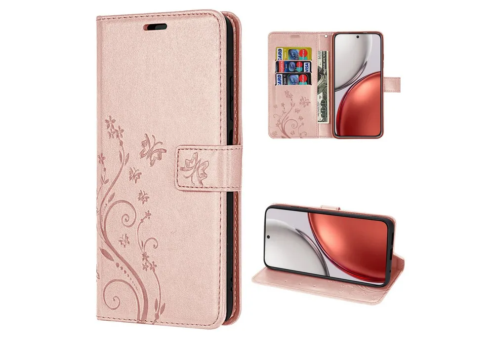 betterfon Handyhülle für Honor Magic 8 Lite Hülle Klapphülle Wallet Case Flip Cover Tasche, Klapptasche mit Magnetverschluss 3 Kartenfächer & Standfunktion