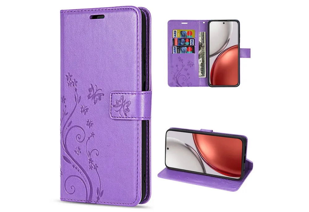 betterfon Handyhülle für Honor Magic 8 Lite Hülle Klapphülle Wallet Case Flip Cover Tasche, Klapptasche mit Magnetverschluss 3 Kartenfächer & Standfunktion
