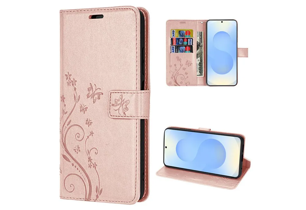 betterfon Handyhülle für Samsung Galaxy S25 Handy Wallet Case Flip Cover, Bookstyle-Hülle: Magnetverschluss 3 Kartenfächer & Standfunktion