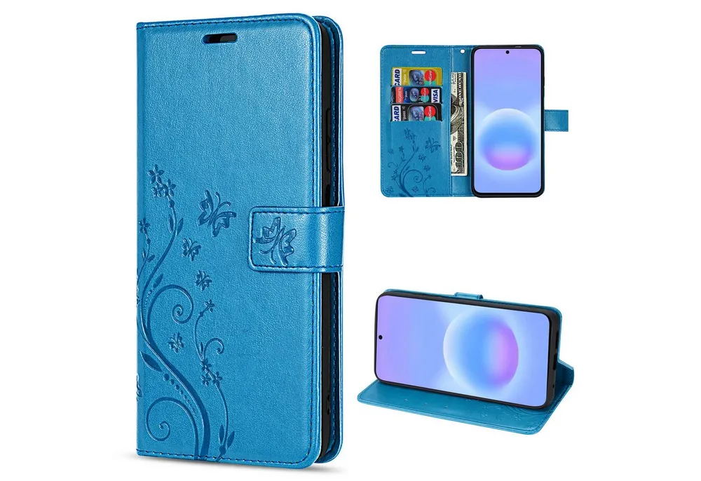 betterfon Handyhülle für Samsung Galaxy A57 Klapphülle 3 Kartenfächer & Geldfach, Flower-Hülle: Magnetverschluss 3 Kartenfächer & Standfunktion