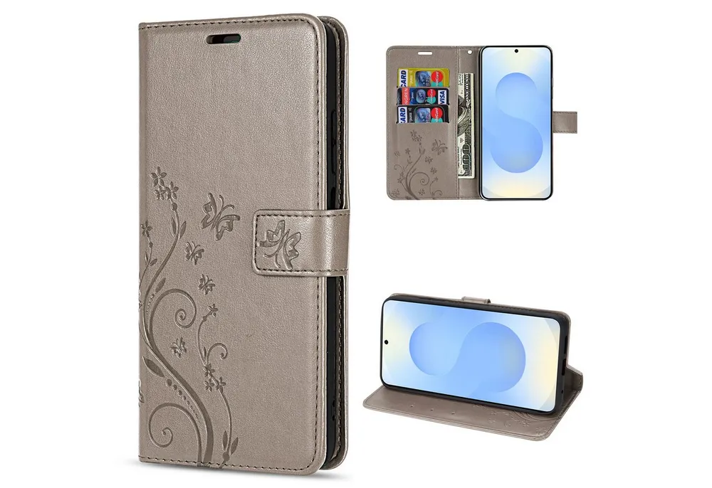 betterfon Handyhülle für Samsung Galaxy S25 Handy Wallet Case Flip Cover, Bookstyle-Hülle: Magnetverschluss 3 Kartenfächer & Standfunktion