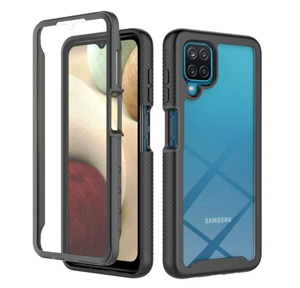 betterfon Handyhülle für Samsung Galaxy A12 / M12 TPU Case mit 360° Rundumschutz, 360 Grad Hülle mit Displayschutz und Fingerprint