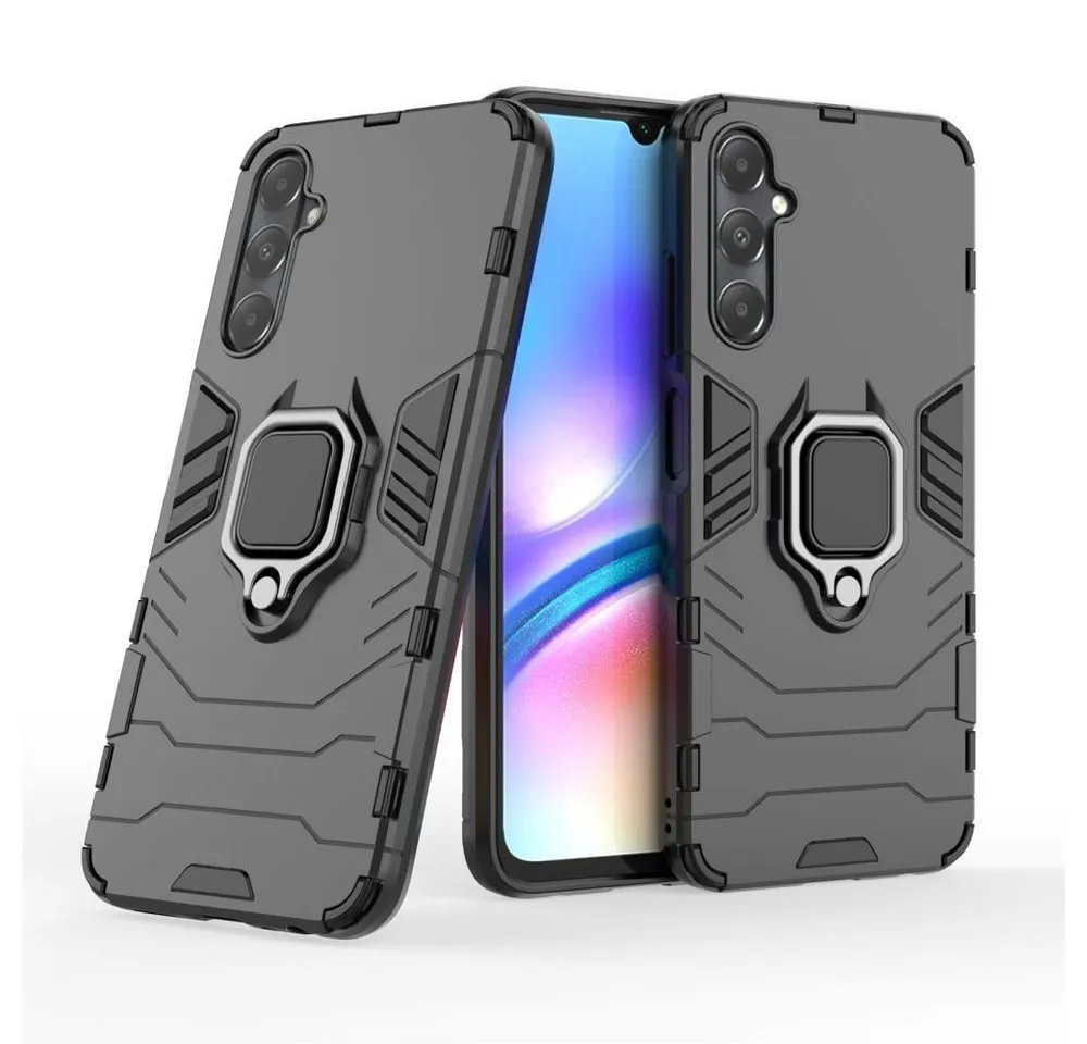 betterfon Handyhülle für Samsung Galaxy A05s Outdoor Panzerhülle mit Kameraschutz Schwarz, Mit Ringhalterung, Kamera-Schutz, Magnetplatte & 3-Schicht-Schutz