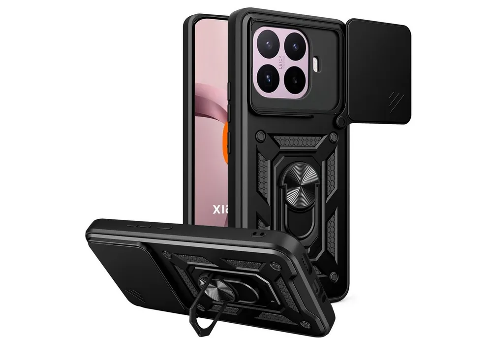 betterfon Handyhülle für Xiaomi Hülle mit Kameraschutz Ringhalter, Outdoorhülle mit Smartstand Kameraschutz und Silikonkern