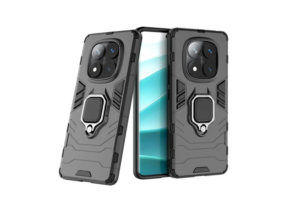 betterfon Handyhülle für Xiaomi Outdoor Panzerhülle mit Slide-Kameraschutz & Ringhalter, Premium 3-Schicht-Hülle: Stoßfest, kratzresistent & passgenau