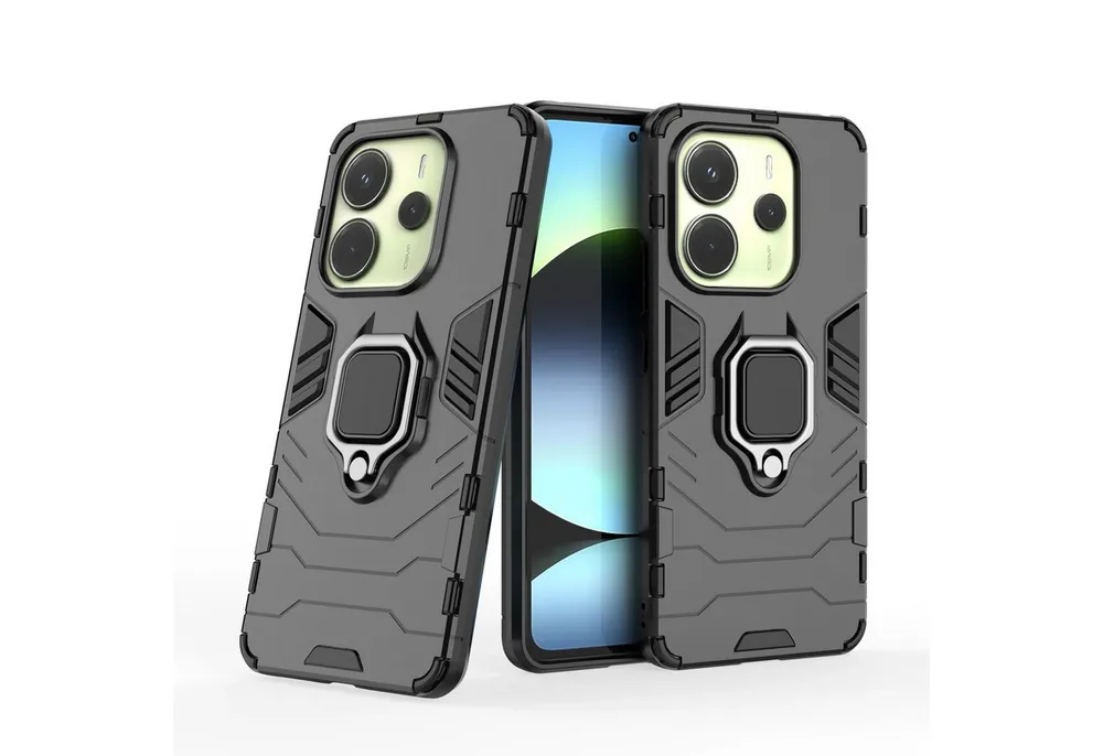 betterfon Handyhülle für Xiaomi Outdoor Panzerhülle mit Slide-Kameraschutz & Ringhalter, Premium 3-Schicht-Hülle: Stoßfest, kratzresistent & passgenau