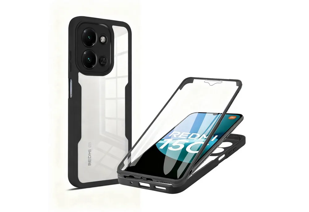 betterfon Handyhülle für Xiaomi Redmi 15C 2-teiliges 360° TPU Schutzcase, Vollschutz Case mit integriertem Displayschutz und klarer Sicht