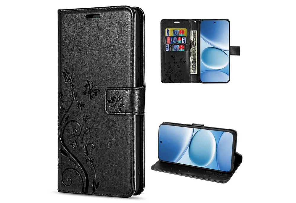 betterfon Handyhülle für Xiaomi Redmi Note 15 Pro+ Hülle Wallet Case Flip Cover, Bookstyle-Hülle: Magnetverschluss 3 Kartenfächer & Standfunktion