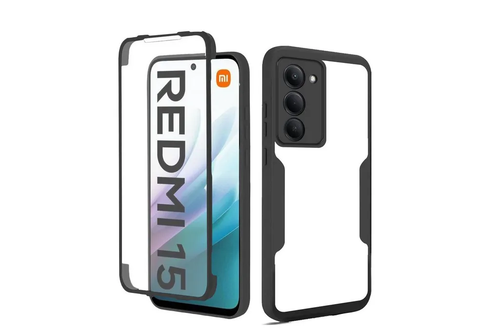 betterfon Handyhülle für Xiaomi Redmi 15 2-teiliges 360° TPU Schutzcase, Vollschutz Case mit integriertem Displayschutz und klarer Sicht