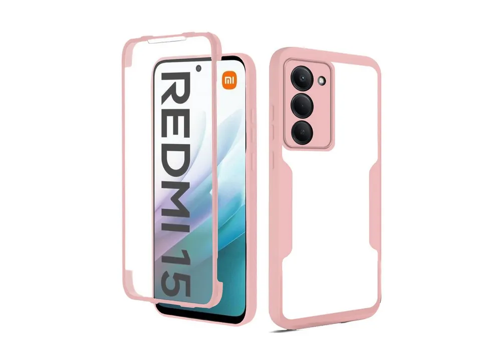 betterfon Handyhülle für Xiaomi Redmi 15 2-teiliges 360° TPU Schutzcase, Vollschutz Case mit integriertem Displayschutz und klarer Sicht