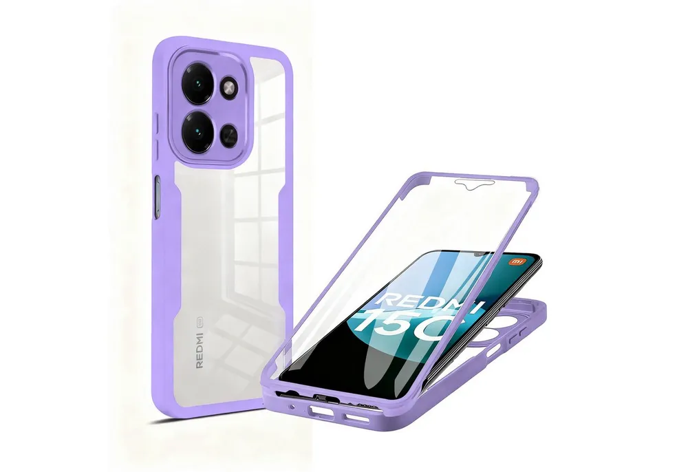 betterfon Handyhülle für Xiaomi Redmi 15C 2-teiliges 360° TPU Schutzcase, Vollschutz Case mit integriertem Displayschutz und klarer Sicht