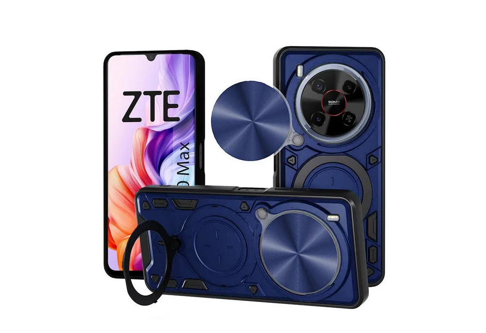 betterfon Handyhülle für ZTE Blade Hülle mit Slide Kameraschutz Ringhalter, Outdoorhülle mit Smartstand, Silikonkern & präziser Passform