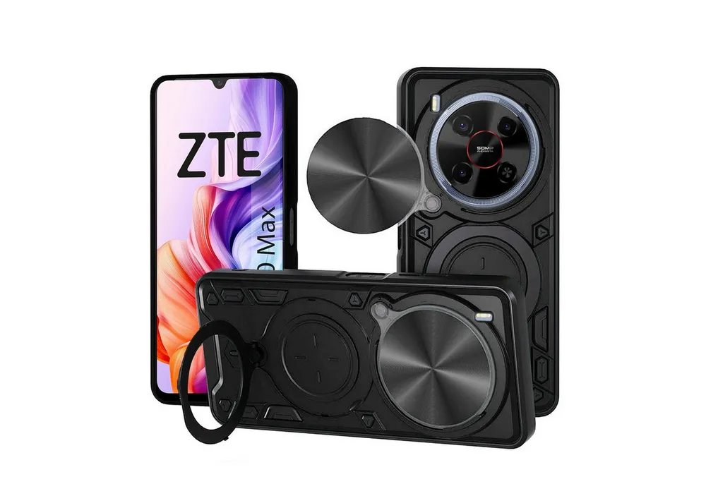 betterfon Handyhülle für ZTE Blade Hülle mit Slide Kameraschutz Ringhalter, Outdoorhülle mit Smartstand, Ringhalter & Silikonkern
