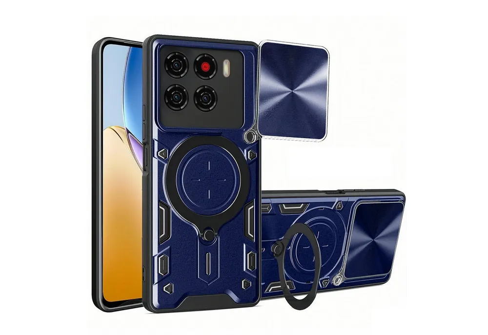 betterfon Handyhülle für ZTE Blade Hülle mit Slide Kameraschutz Ringhalter, Stoßfestes Hybrid-Case mit Standfunktion und sicherem Halt