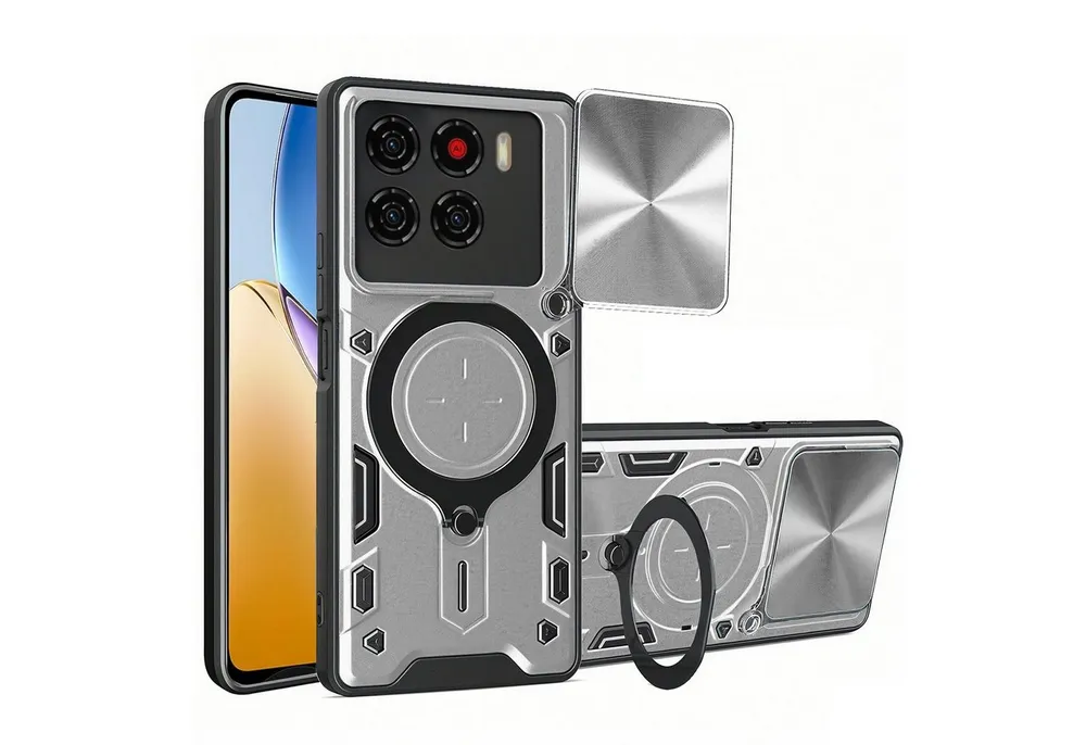 betterfon Handyhülle für ZTE Blade Hülle mit Slide Kameraschutz Ringhalter, Stoßfestes Hybrid-Case mit Standfunktion und sicherem Halt
