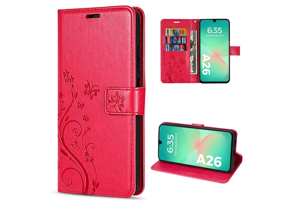 betterfon Handyhülle Handytasche für Samsung Galaxy A26 5G Handyhülle Klapphülle, Bookstyle-Hülle: Magnetverschluss 3 Kartenfächer & Standfunktion