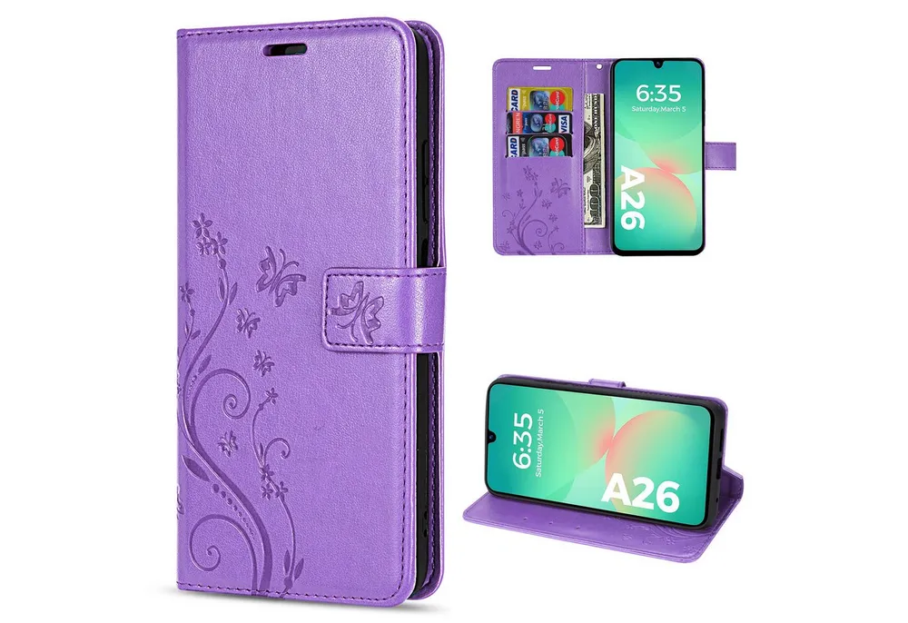 betterfon Handyhülle Handytasche für Samsung Galaxy A26 5G Handyhülle Klapphülle, Bookstyle-Hülle: Magnetverschluss 3 Kartenfächer & Standfunktion