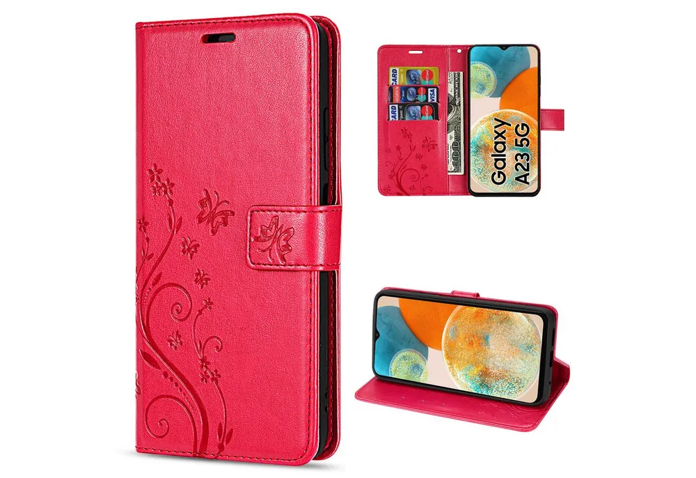betterfon Handyhülle Handytasche für Samsung Galaxy A23 5G Klapphülle, Bookstyle-Hülle: Magnetverschluss 3 Kartenfächer & Standfunktion