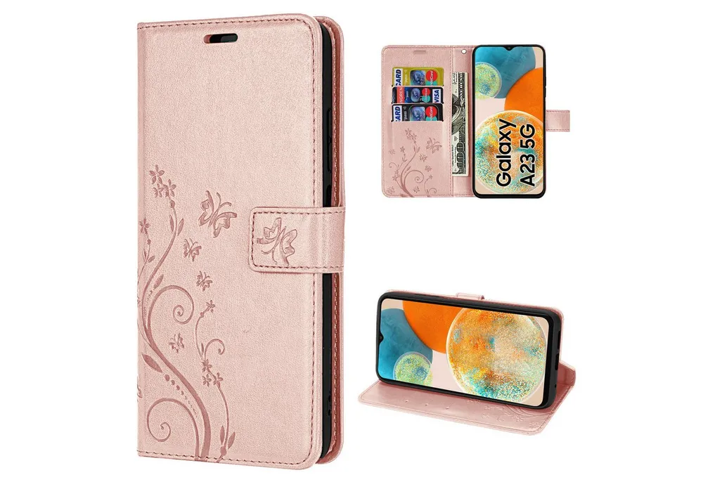 betterfon Handyhülle Handytasche für Samsung Galaxy A23 5G Klapphülle, Bookstyle-Hülle: Magnetverschluss 3 Kartenfächer & Standfunktion