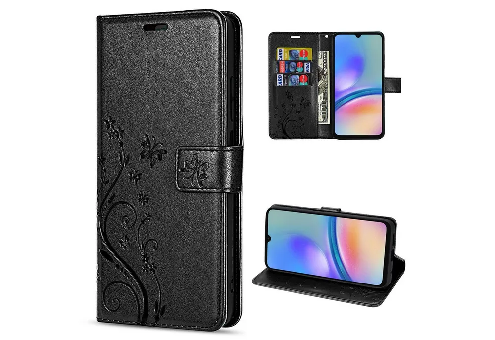 betterfon Handyhülle Handytasche für Samsung Galaxy A05s Klapphülle, Bookstyle-Hülle: Magnetverschluss 3 Kartenfächer & Standfunktion