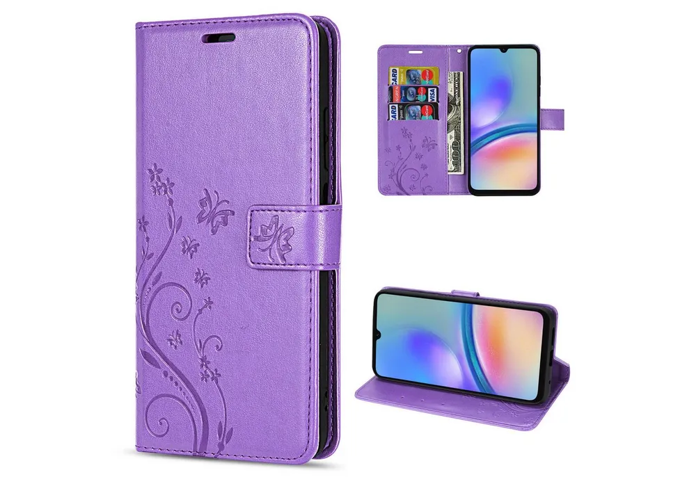 betterfon Handyhülle Handytasche für Samsung Galaxy A05s Klapphülle, Bookstyle-Hülle: Magnetverschluss 3 Kartenfächer & Standfunktion