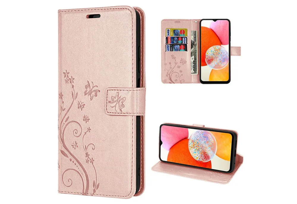 betterfon Handyhülle Handytasche für Samsung Galaxy A14 Schutzhülle Klapphülle, Bookstyle-Hülle: Magnetverschluss 3 Kartenfächer & Standfunktion