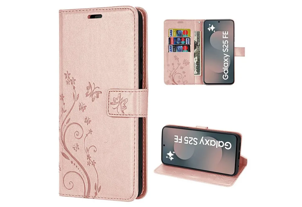 betterfon Handyhülle Handytasche für Samsung Galaxy S25 FE Klapphülle mit Kartenfächern, Bookstyle-Hülle: Magnetverschluss 3 Kartenfächer & Standfunktion