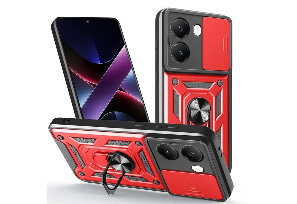 betterfon Handyhülle Panzer Hülle für Poco X7 Pro 5G Outdoor Case mit Kameraschutz, Outdoorhülle mit Ringhalter Smartstand und Silikonkern