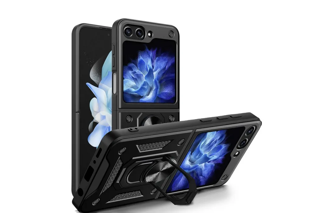 betterfon Handyhülle Panzer Hülle für Samsung Galaxy Z Flip 7 FE / Galaxy Z Flip 6, Outdoorhülle mit Ringhalter Smartstand Kameraschutz