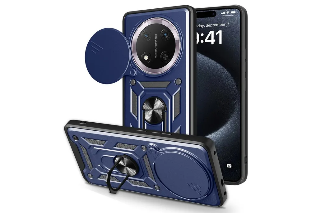 betterfon Handyhülle Panzer Hülle für Honor Magic 7 Lite Outdoor Case mit Kameraschutz, Outdoorhülle mit Ringhalter Smartstand und Silikonkern