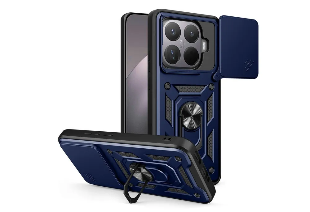 betterfon Handyhülle Panzerhülle für Xiaomi 15T Pro Kameraschutz und Ringhalter, Outdoorhülle mit Smartstand Kameraschutz und Silikonkern