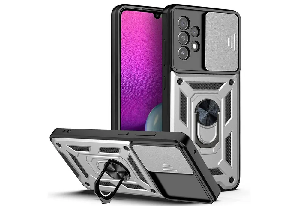 betterfon Handyhülle Panzerhülle für Samsung Galaxy A53 5G mit Kameraschutz & Ringhalter, Outdoorhülle mit Smartstand und Silikonkern
