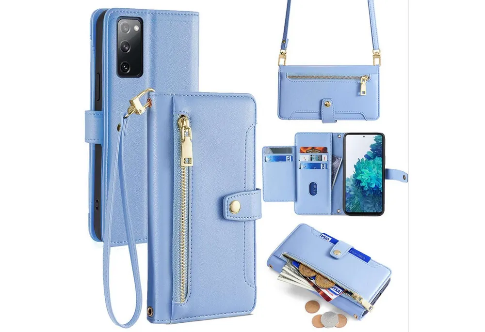 betterfon Handykette für Samsung Galaxy Leder Umhänge Hülle mit Kartenfächer, Hände frei – mit Silikonhülle & Schnur für flexiblen Alltag