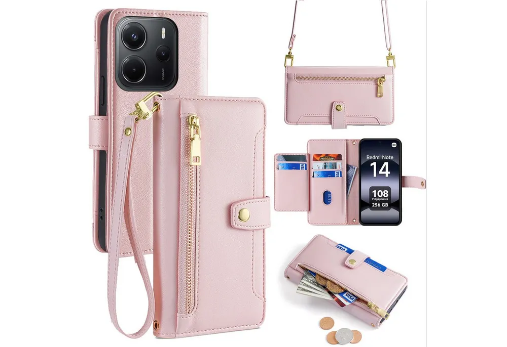 betterfon Handykette mit Portemonnaie für Xiaomi 17T - Handykette mit 5 Kartenfächer, Hände frei – mit Silikonhülle & Schnur für flexiblen Alltag