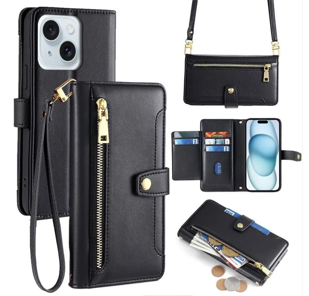 betterfon Handykette mit Portemonnaie für iPhone -Handyhülle Kartenfächern, Hände frei – mit Silikonhülle & Schnur für flexiblen Alltag