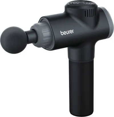 BEURER Massagepistole MG 180 kraftvolles Muskelmassagegerät mit 6 Aufsätzen, Massage-Gun mit 4 Intensitätsstufen, kraftvolle Triggerpunktmassage