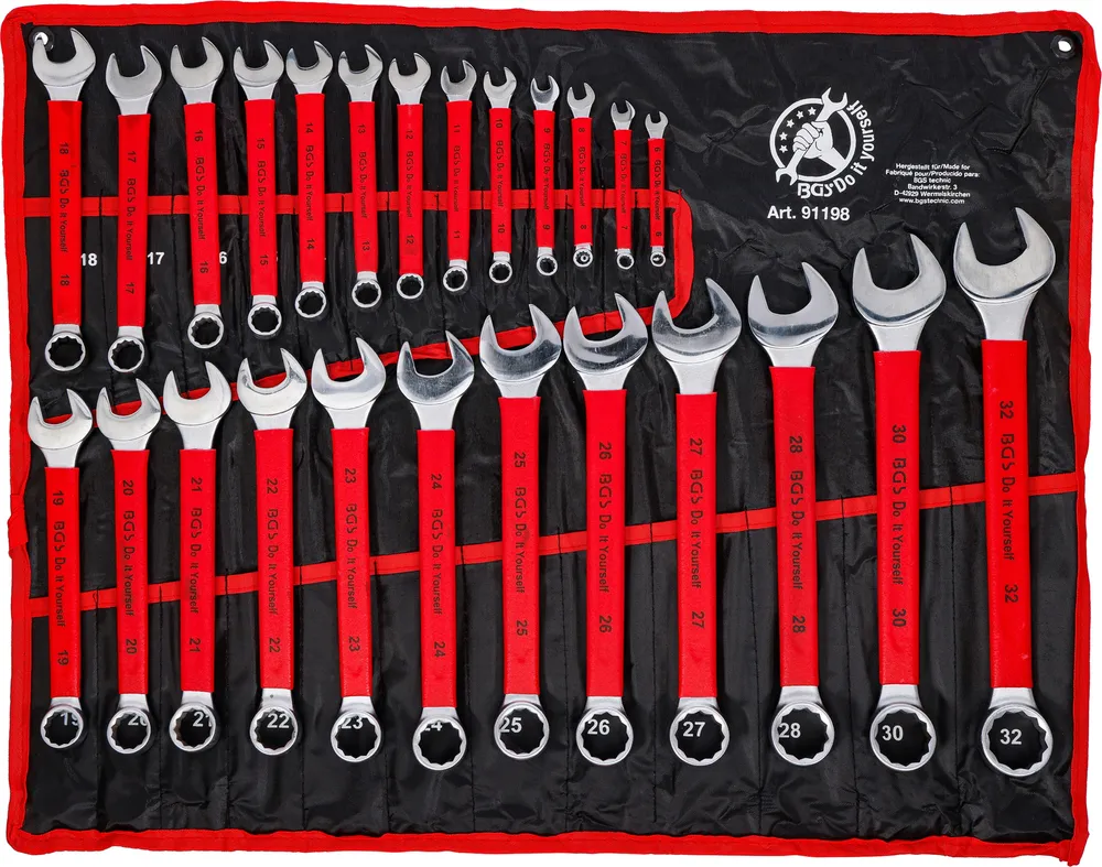BGS TECHNIC Maul-Ringschlüssel-Satz, 91198, SW 6-32 mm, 25-teilig
