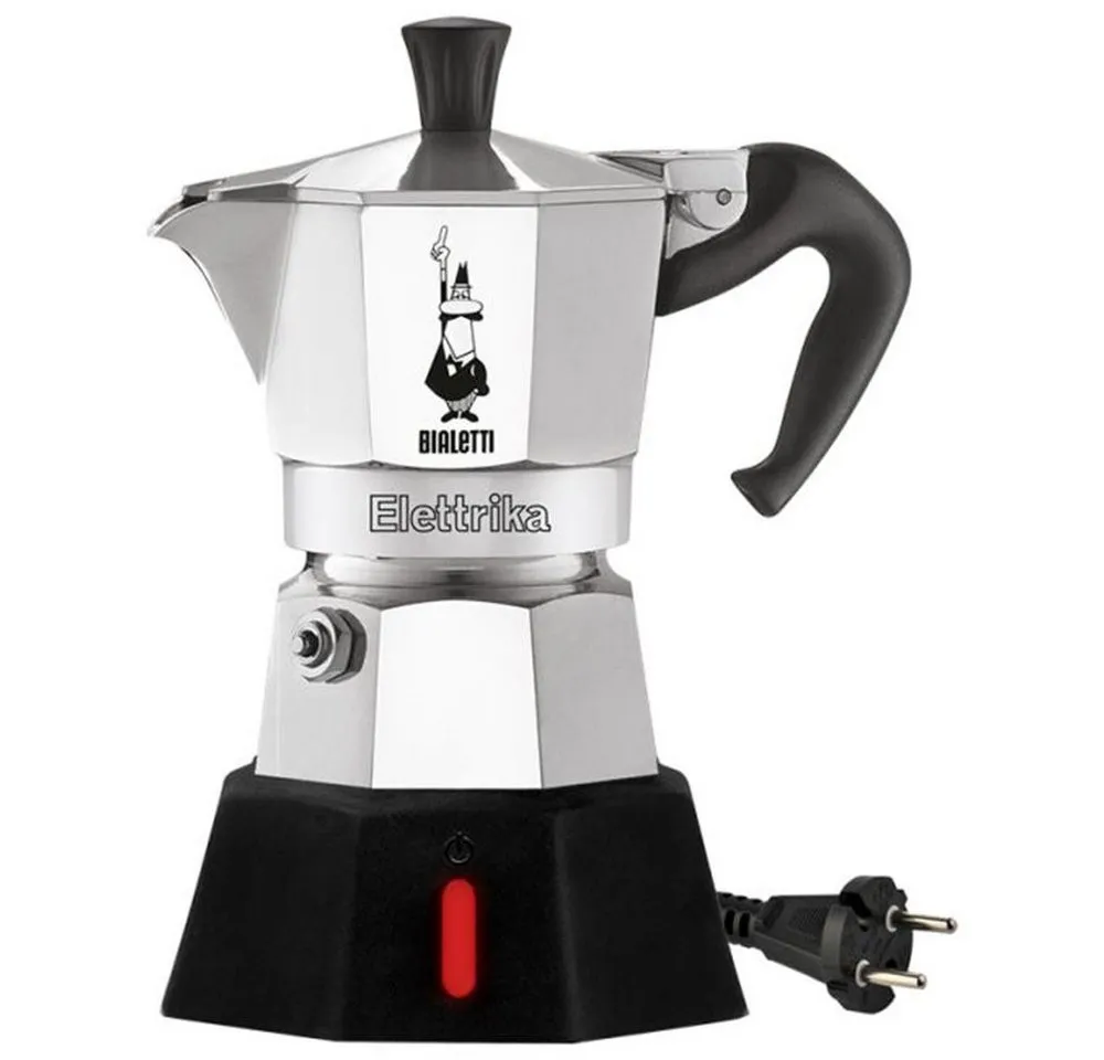 BIALETTI Espressokocher, elektrischer Espressokocher für 2 Tassen, silber