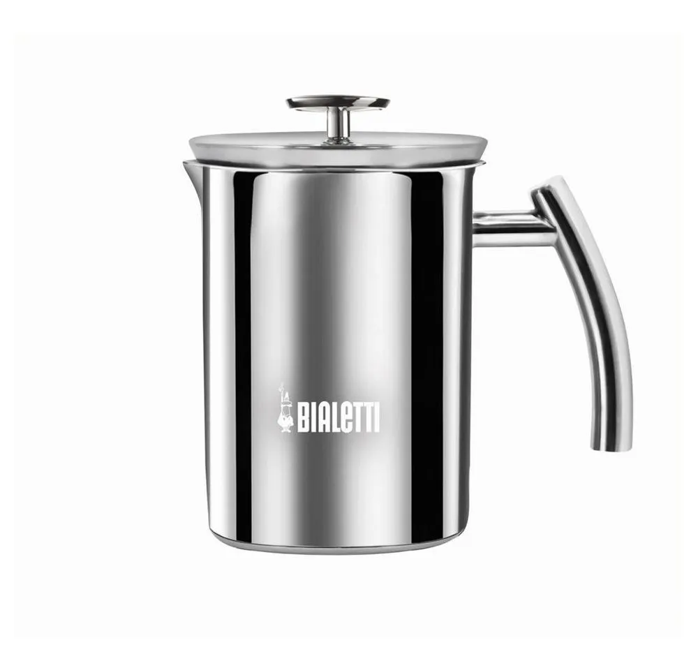 BIALETTI Milchaufschäumer CAPPUCCINATORE ACCIAIO, Milchschaum, 330ml, aus rostfreiem Edelstahl, induktionsfähig, silber