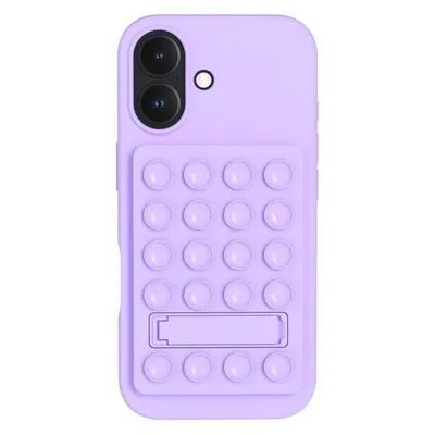 Bigben Connected Silikonhülle Violett Pop It mit Saugnapfhalterung für iPhone 17