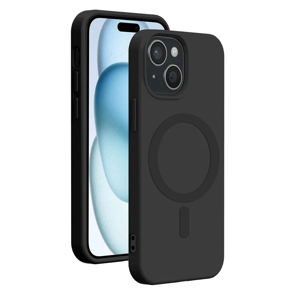 Bigben Soft Case mit MagSafe Handy-Cover für Apple iPhone 15 schwarz