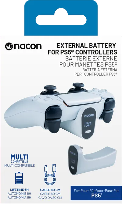 Externer Akku für PS5 Controller, Weiß