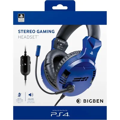 BigBen Kabelgebundenes Headset mit einstellbarem Mikrofon und Lautstärkeregler für PS4/PS5