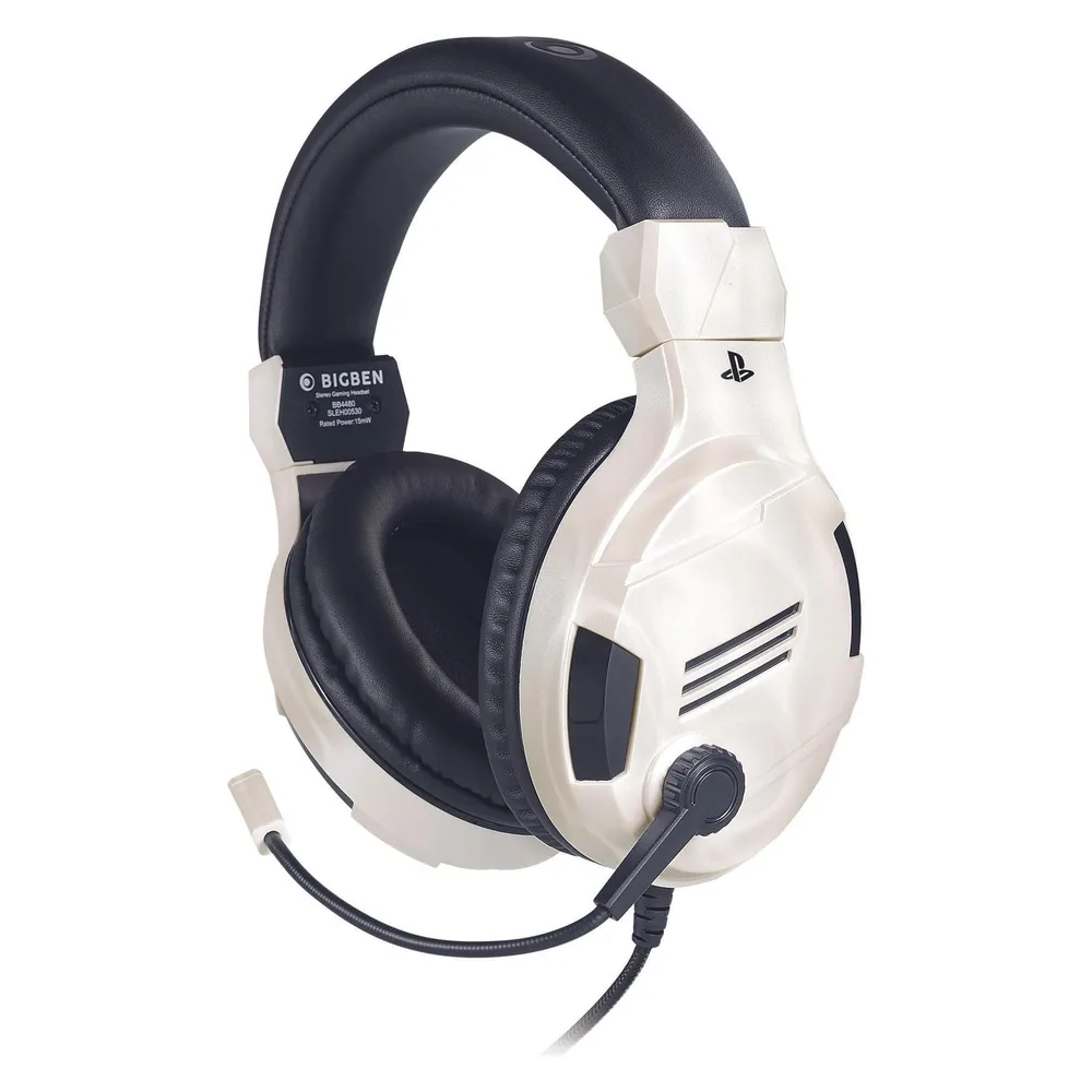 Auriculares BIG BEN kabelgebunden mit Boom-Mikrofon in Schwarz und Weiß