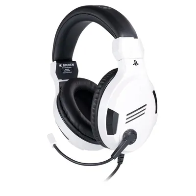 Auriculares BIG BEN kabelgebunden mit Boom-Mikrofon in Schwarz und Weiß