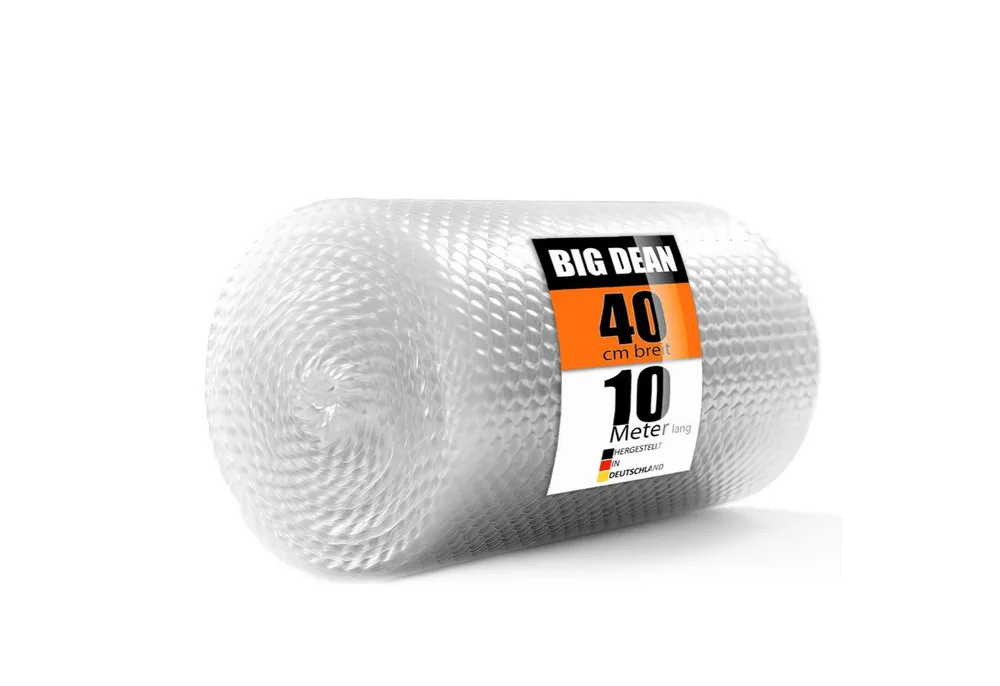 BigDean Schutzfolie Luftpolsterfolie Rolle 80 my 3-lagig 10m x 0,40m ideal für Verpackung, (Set, 1-St., Rolle), Stark, Robust, Ideale Verpackung.