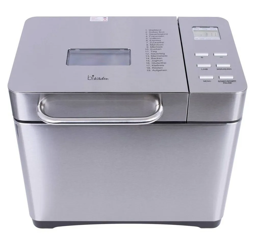 BiKitchen Brotbackautomat Brotbackautomat 441002, mit Messbecher, mit Display