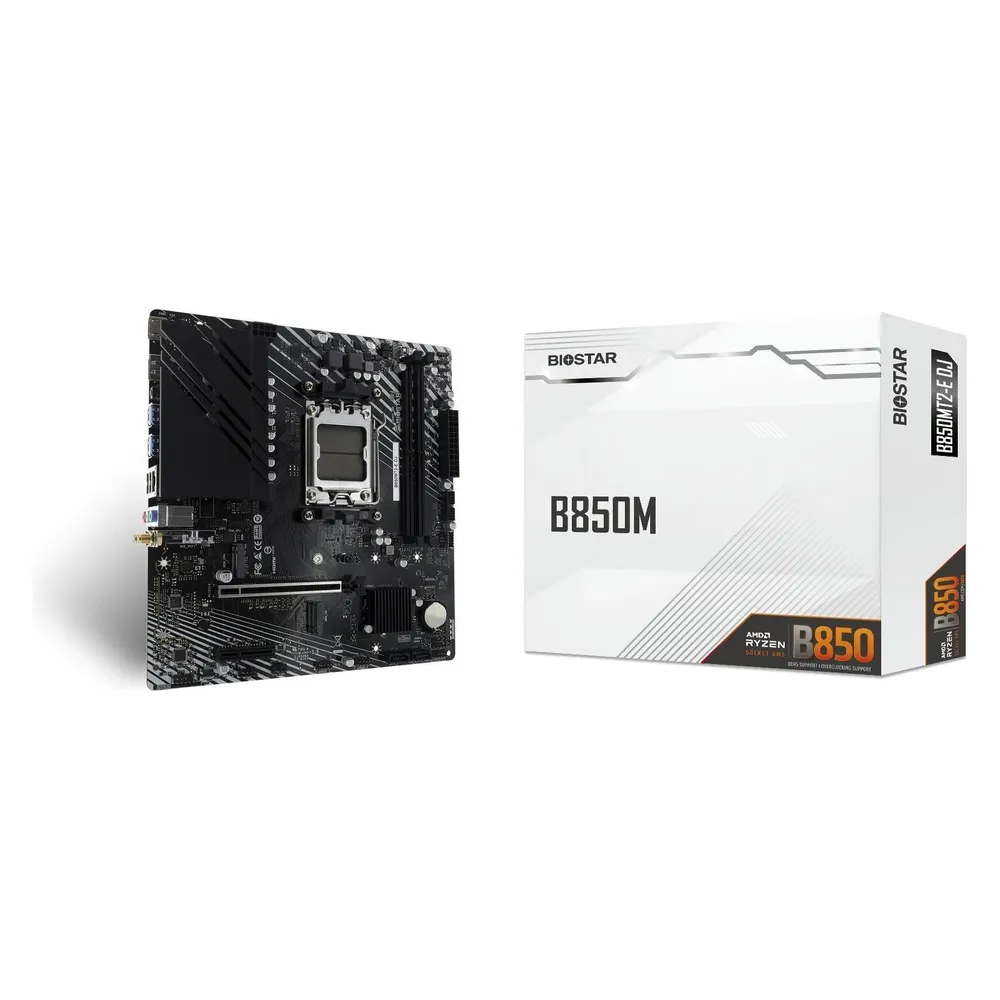 Motherboard Biostar B850MT2-E DJ B850 AM5 DDR5 Micro ATX WiFi 7 2.5GbE RGB
